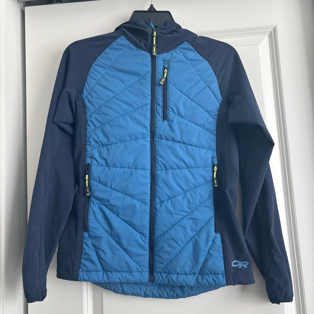 Outdoor Research Women’s Refuge Hybrid Hooded Jacket Blue Size XS Blue